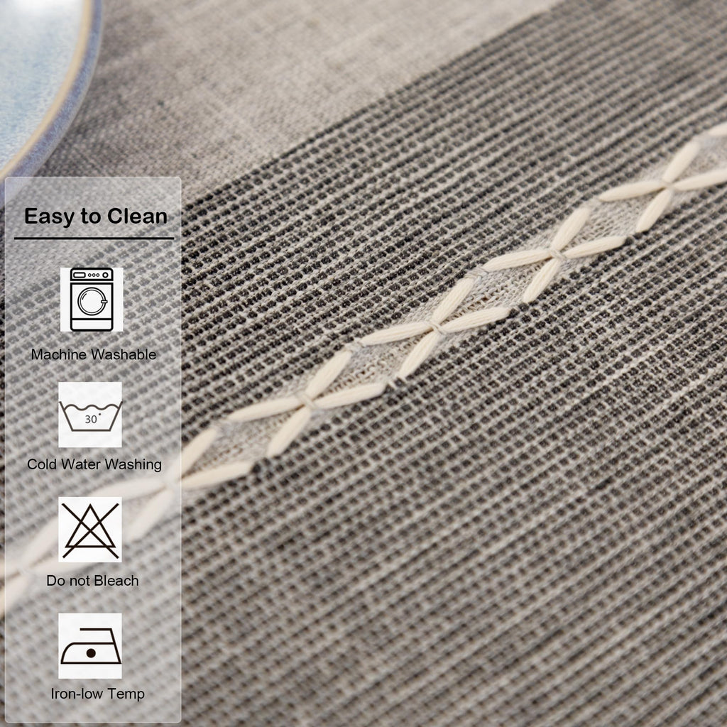 Waterproof Cotton Linen Washable Square Tablecloth 52 x 52 Inch Grey