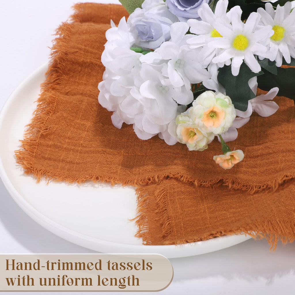 24 Pieces Thanksgiving Fall Cotton Linen Cloth Napkin Handmade
