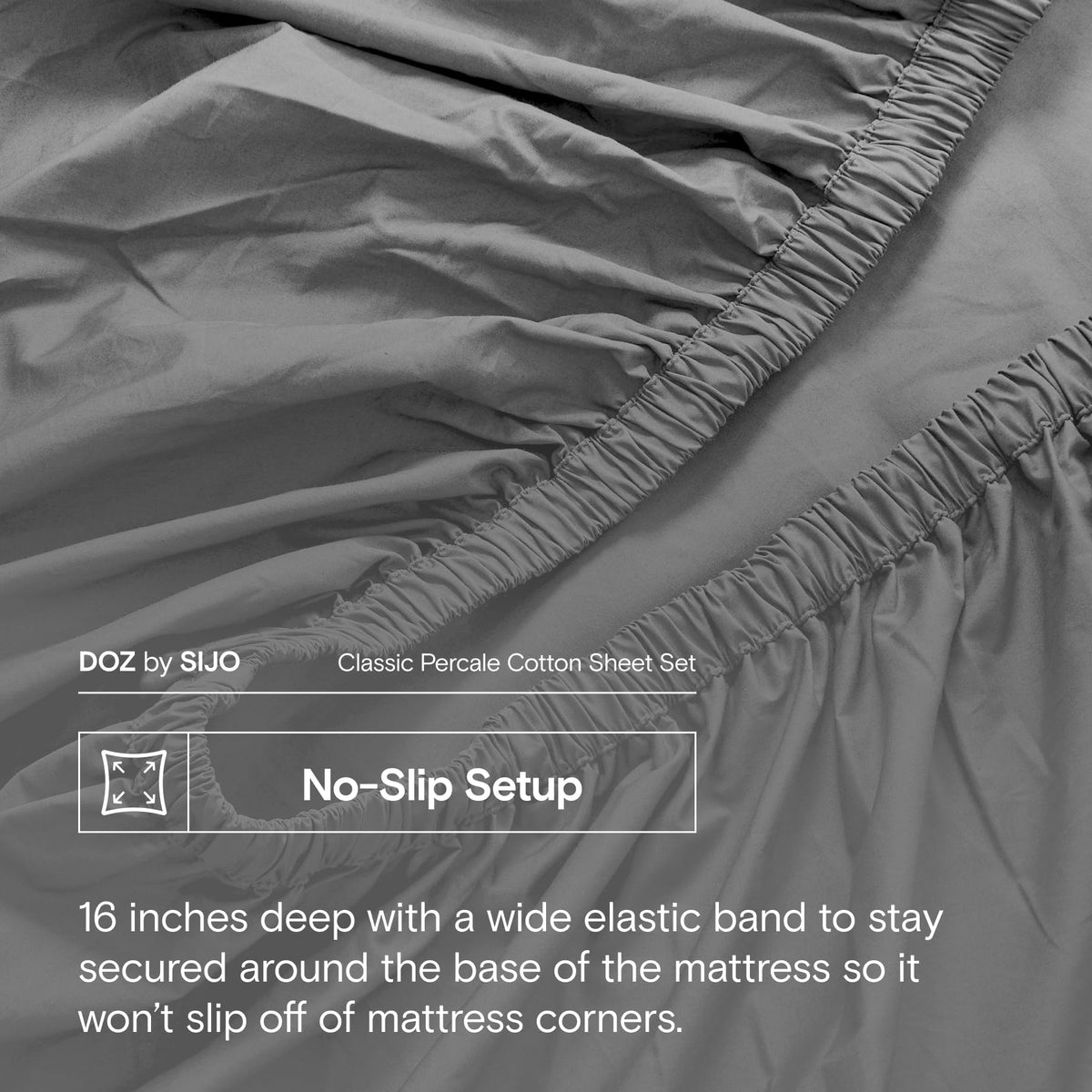 DOZ 100% Long Staple Cotton Sheet Sets, Classic Percale Cotton, Cool Crisp, Breathable, Matte Finish, Hotel Style