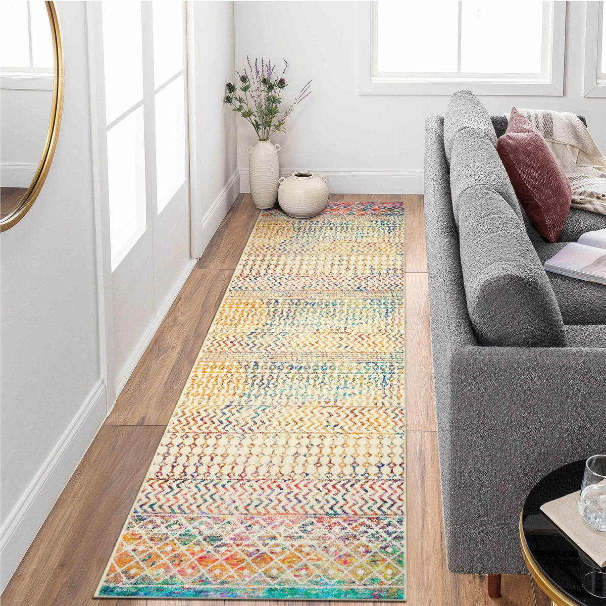 Moroccan Hallway Rug Runner, Washable Entryway Rugs Indoor