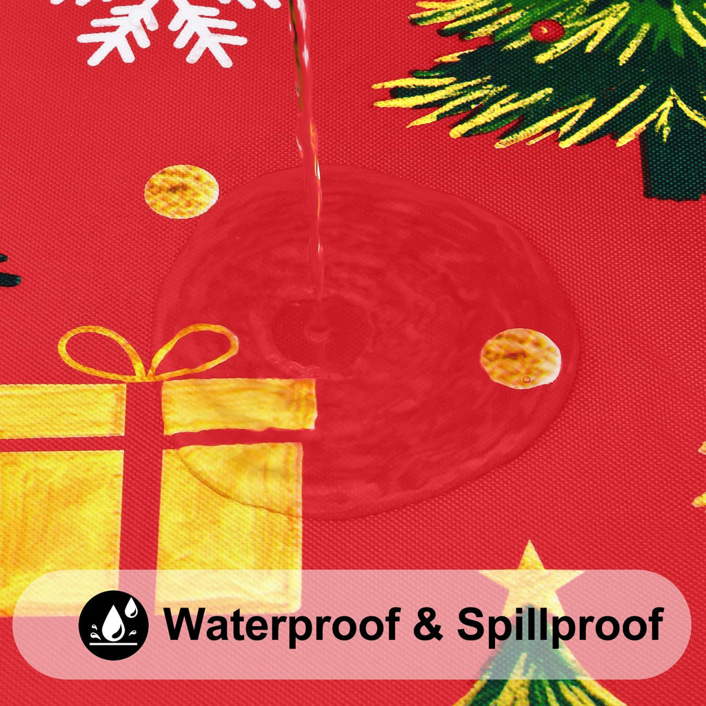 Christmas Round Table Cloth, Fitted Table Cover for 42"-50" Tables