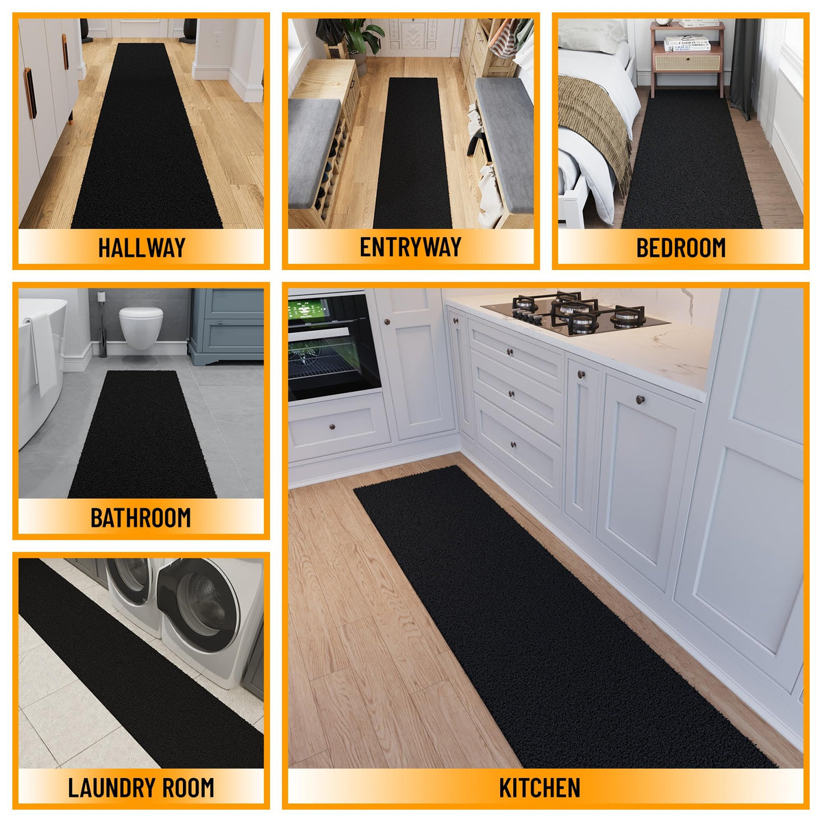 Long Shag Runner Rug 2' x 16', Fluffy Extra Long Hallway Runner with Non-Slip Rubber Backing, Soft Non-Shedding Rug