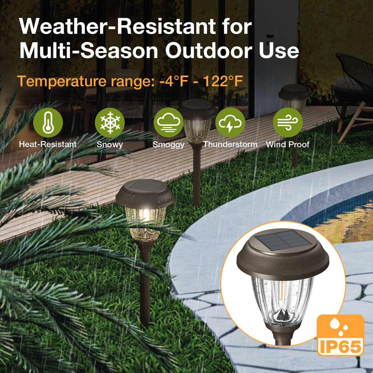 Solar Pathway Lights Outdoor, 6 Pack 2-Mode Solar Garden Lights