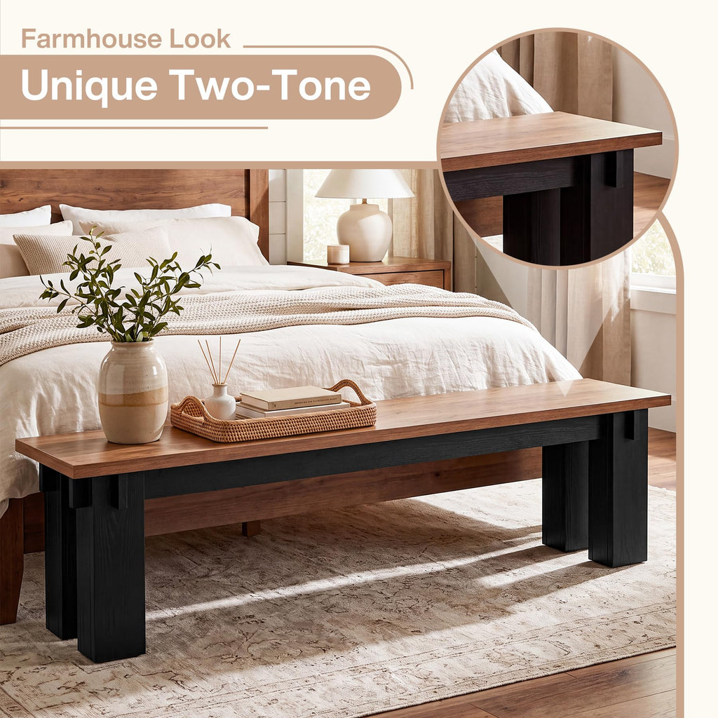 70.9" Entryway Bench, Extra Long Farmhouse Shoe Bench