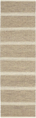 Malta Natural Striped Handwoven Wool Runner Rug, 2'6"x8'