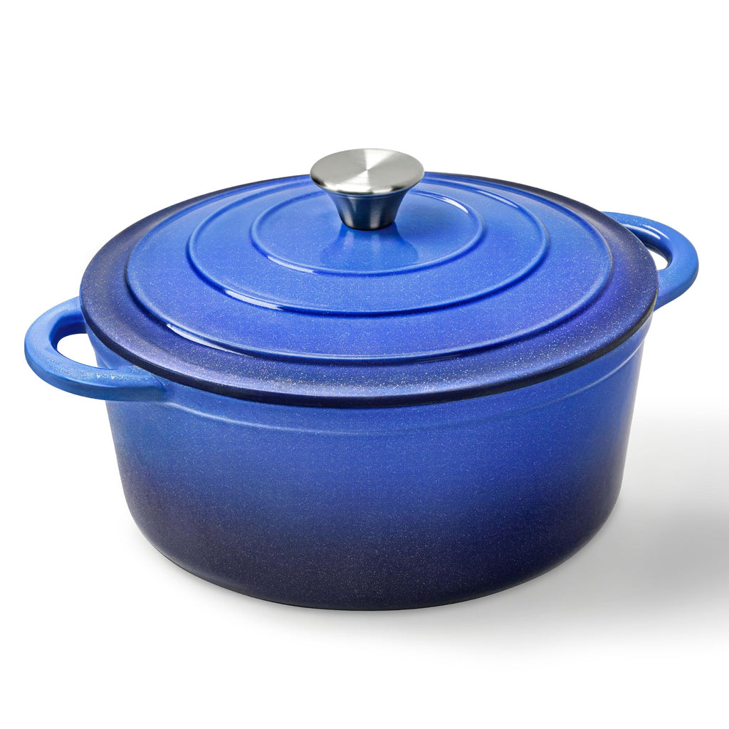 5 QT Enameled Cast Iron Dutch Oven Pot with Lid & Gold Powder