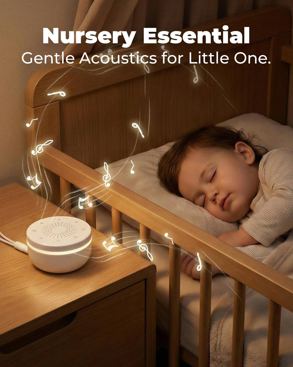 White Noise Sound Machine for Sleep, Portable White Noise Sound Machine with 30 Sounds, 3 Timers, Night Light, Memory