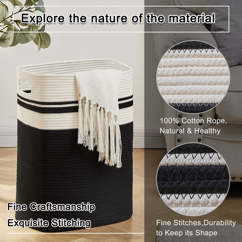 Laundry Hamper Collapsible Laundry Basket Clothes Organizer Black