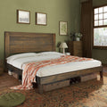 Solid Wood Farmhouse Bed Frame with High Headboard