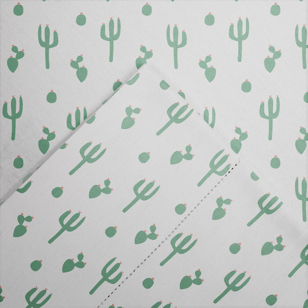 180 GSM Velvet Feel Luxury 100% Cotton Printed Flannel Sheet Set, Cactus - Warm & Cozy - Pre-Shrunk -Deep