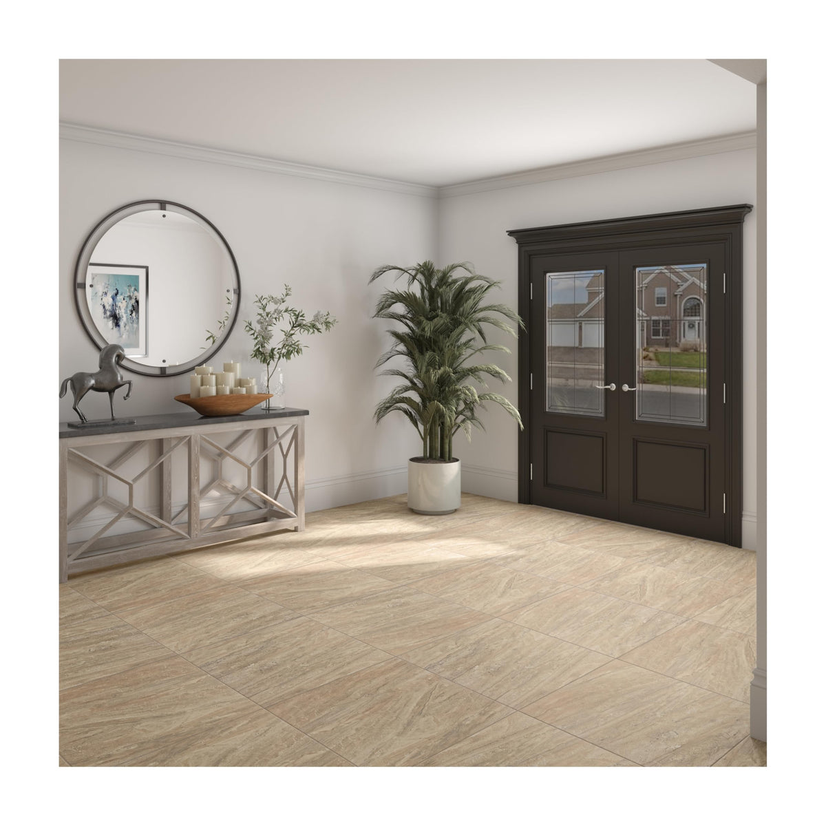 Florentine 24" X 24" Glazed Porcelain Floor Tile in Nociolla (4 PC Per Carton) (15.2 SQFT Per Carton)