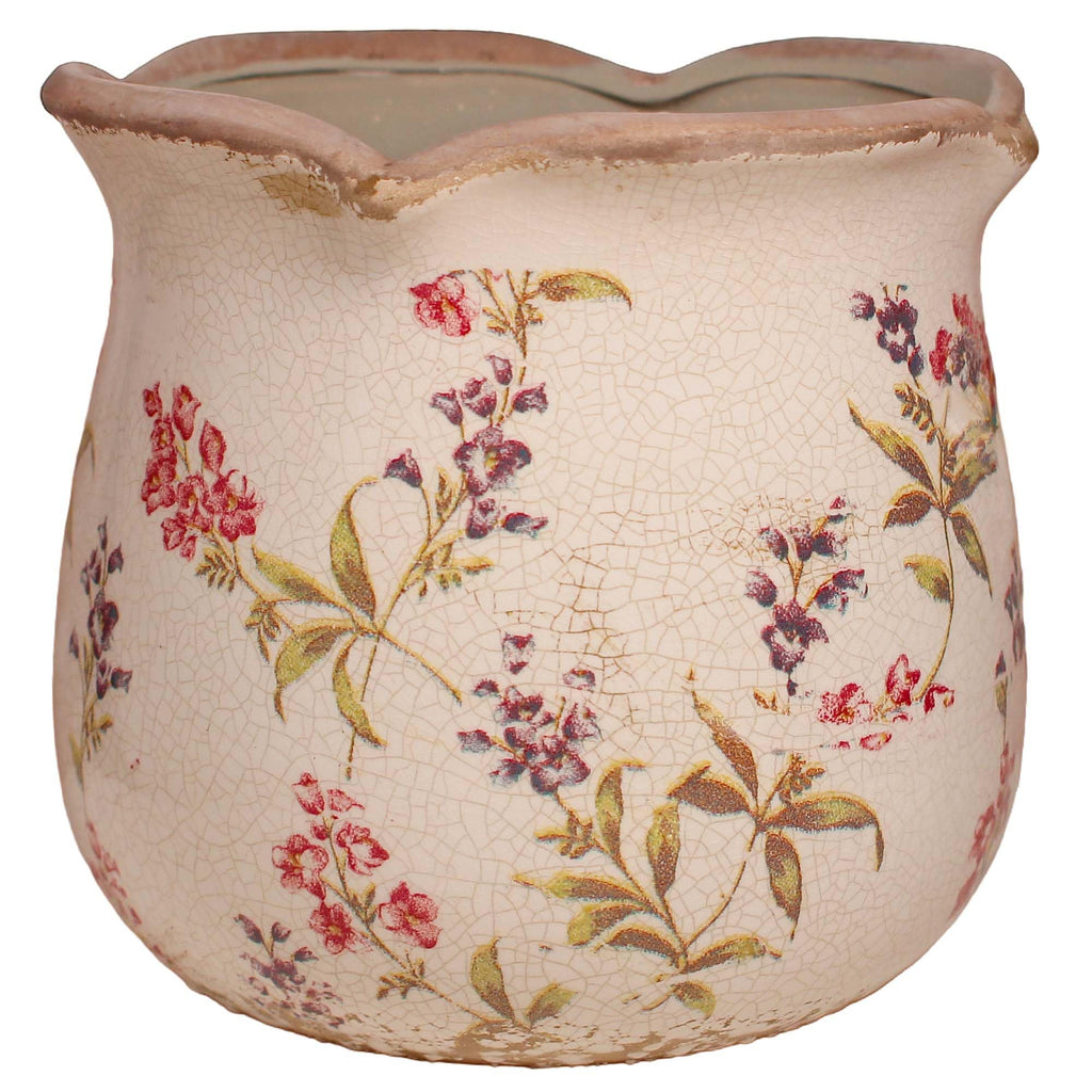 French Farmhouse Ceramic Flower Pot & Utensil Holder for Indoor/Outdoor