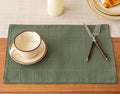 Linen Checked Placemats Set of 6, Sage Green Place Mats 12x18 Inch