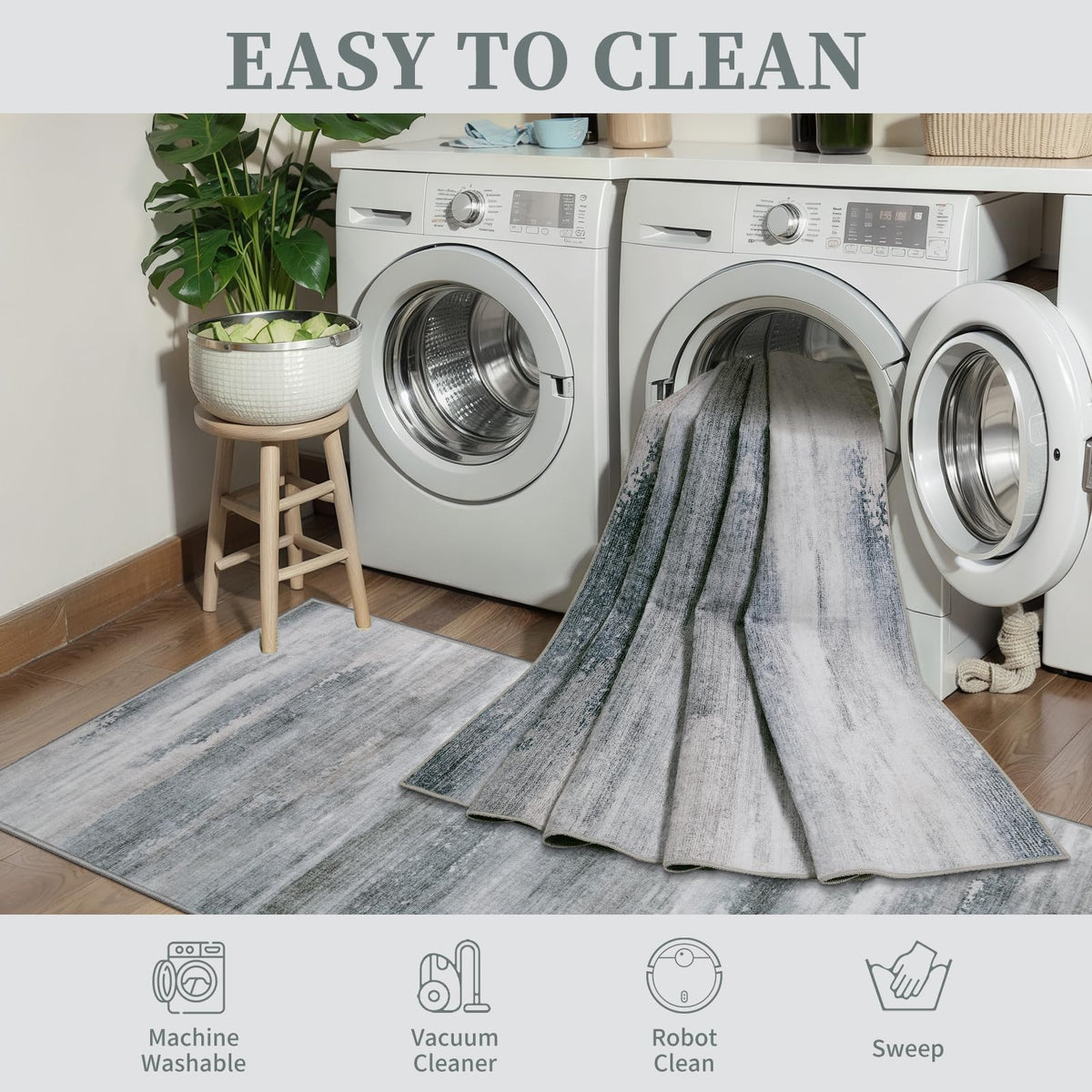 Abstract 3x10 Hallway Runner Rug, Modern Non Slip Runner Rugs