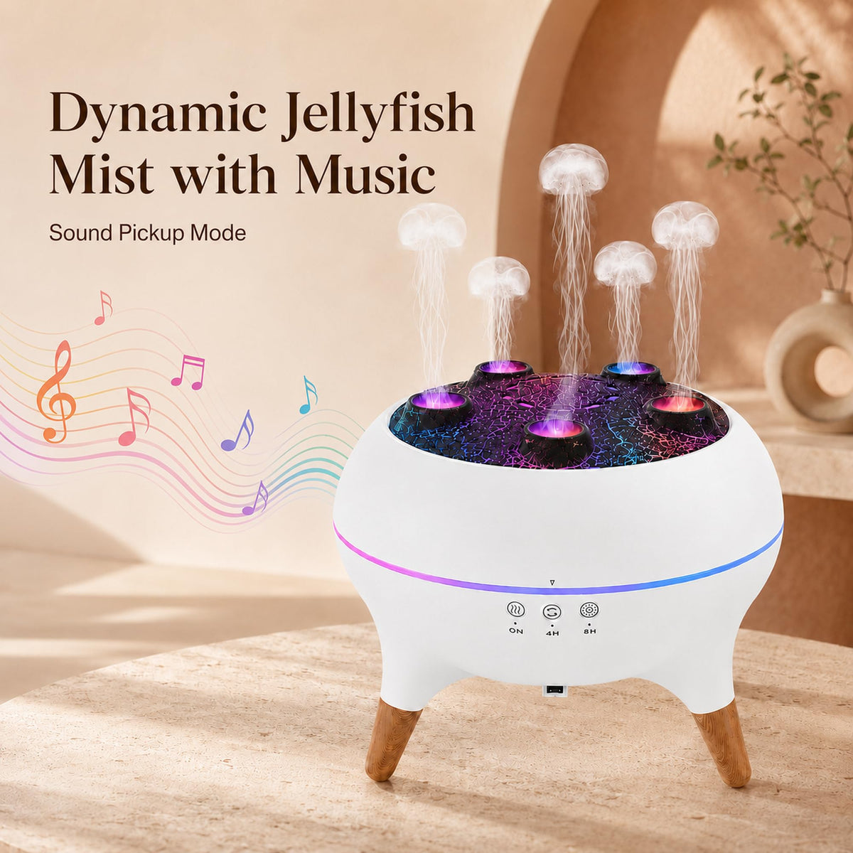 Essential Oil Diffuser Dancing Jellyfish Aromatherapy Diffuser Humidifier with 7 Colors LED Lights, Remote