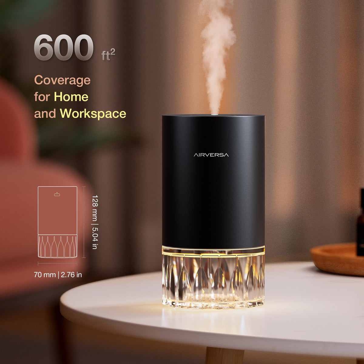 RD1 Waterless Diffuser for Essential Oil, Room, Black