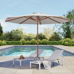 11 FT 10-Year-Non-Fading Patio Umbrella, Outdoor Umbrella with 8 Faux-Wood Grain Aluminum Ribs