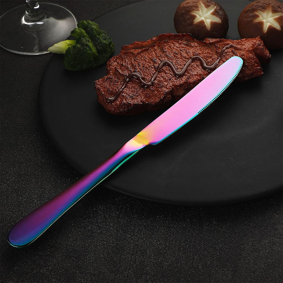 Rainbow Silverware Set Flatware Cutlery - 40 Pieces Stainless Steel Colorful Utensils, Tableware Set Service for 8