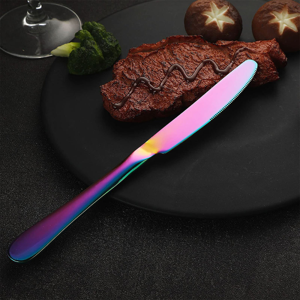 Rainbow Silverware Set Flatware Cutlery - 30 Pieces Stainless Steel Colorful Utensils, Tableware Set Service for 6
