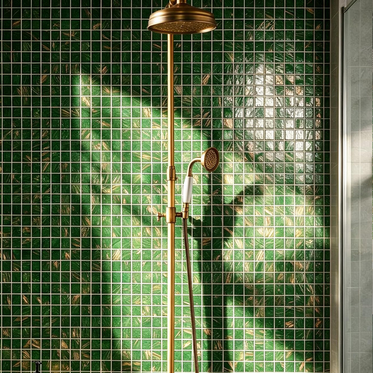 11.5 sq.ft Green Glass Mosaic Tile , Pool, Kitchen Backsplash