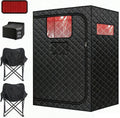 Upgraded Hot Air Sauna, 1 or 2 Person Sauna Tent, 1500W & 159°F Portable Dry Wind Saunas, with 660nm Red Light