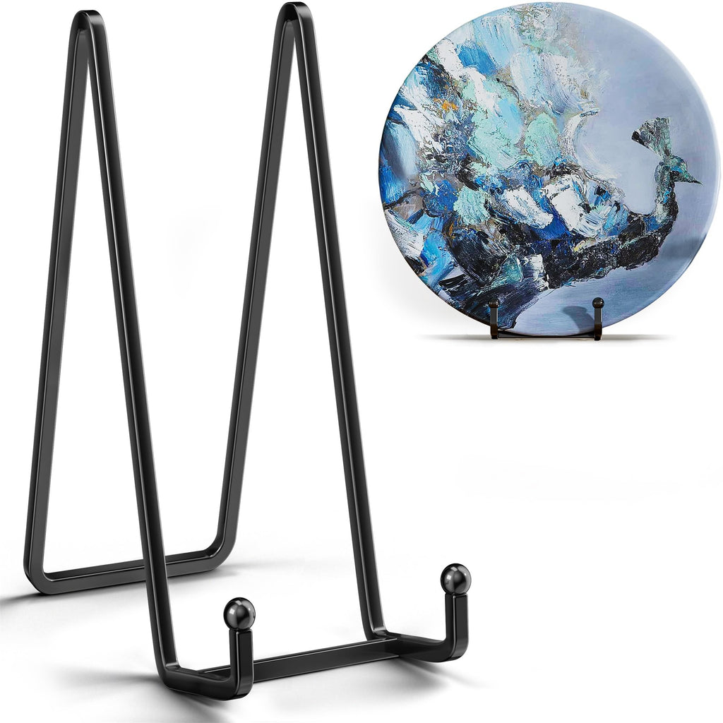 16 Inch Heavy Duty Plate Stand (2 Pack) - Metal Display Easel for Large Plates, Picture Frames, Signs, Posters