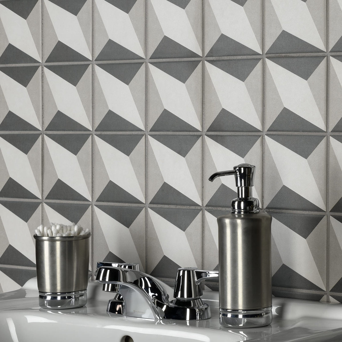 Twenties Mini Diamond 3-7/8" x 3-7/8" Ceramic Floor and Wall Tile