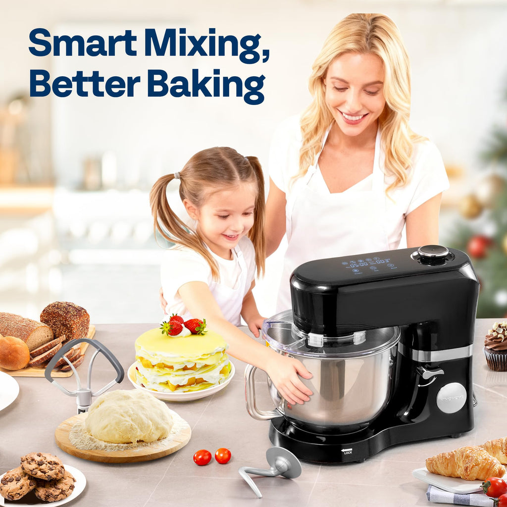 Stand Mixer with Dough Proofing, 6-Quart Tilt-Head Mixer, Black