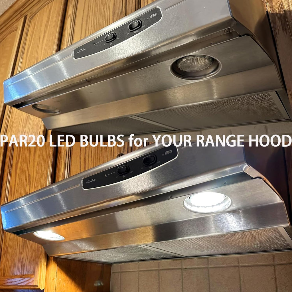 PAR20 LED Range Hood Light Bulbs Under Hood, 60W Incandescent Stove Light Bulbs Replacement, 7W LED Appliance Bulbs