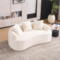 65" Curved Loveseat Couch with Soft Pillows and Deep Seats-White