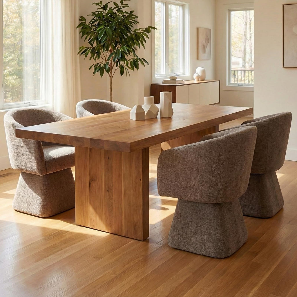 Upholstered Swivel Set of 2 with Barrel Back and Arm