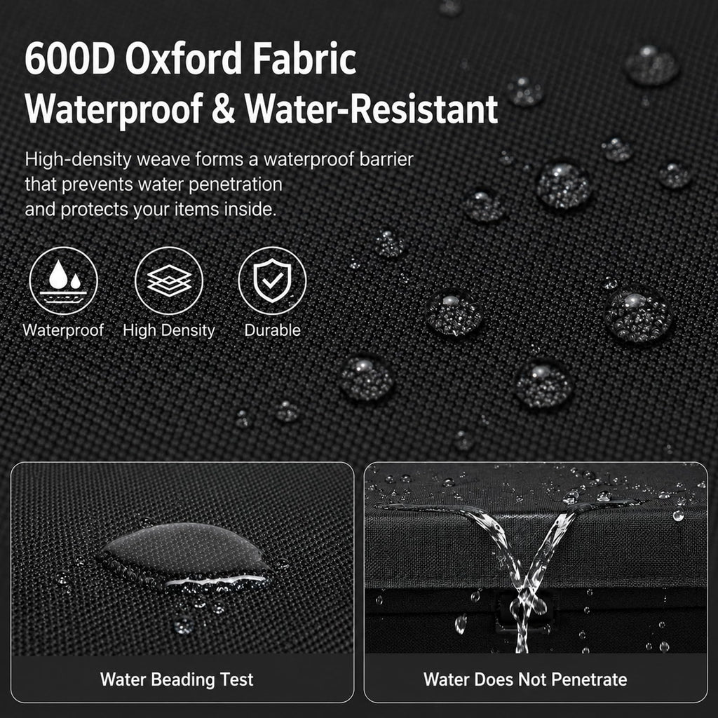 Fire Pit Cover Square 32", 600D Oxford, Waterproof, Black