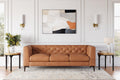 Avery Leather Couch 89" | Top Grain Nappa 11000 Leather 3 Seater with Tufted Back, Solid Wood Frame, Plush