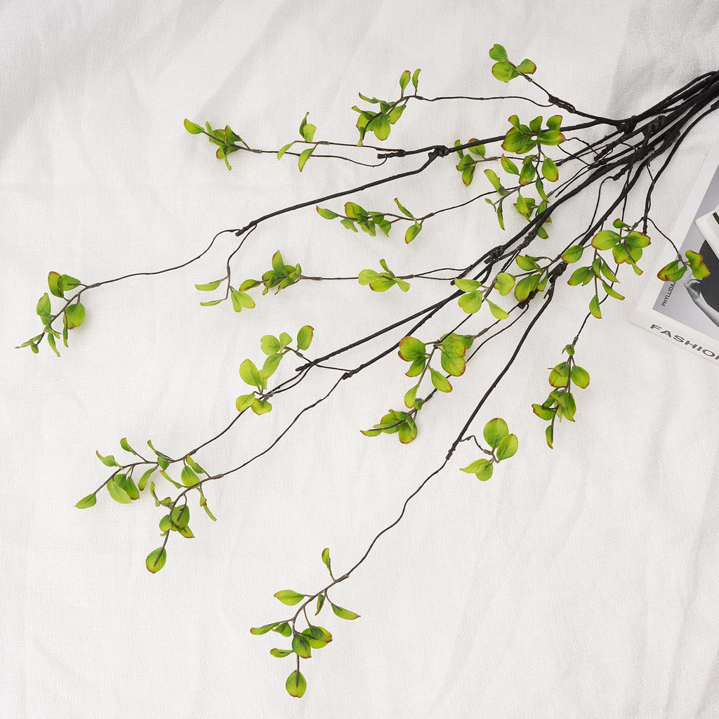 4 Pcs Artificial Ficus Branches for Vase, 35.4 Inch Faux Eucalyptus Stems, Greenery Stems and Realistic Faux Branches