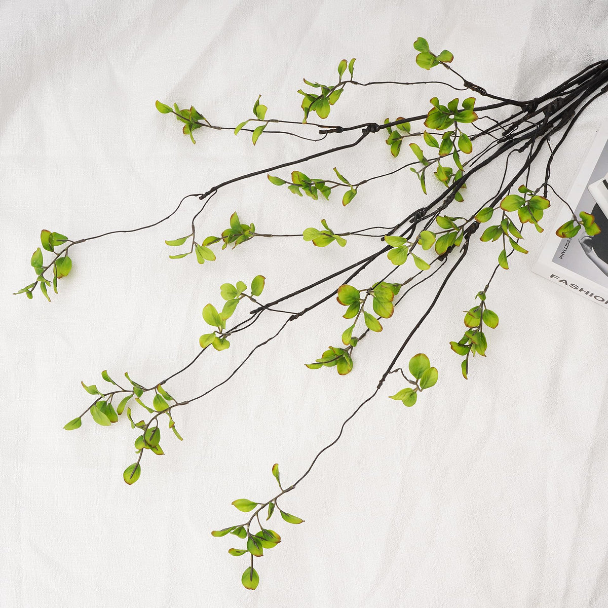 4 Pcs Artificial Ficus Branches for Vase, 35.4 Inch Faux Eucalyptus Stems, Greenery Stems and Realistic Faux Branches