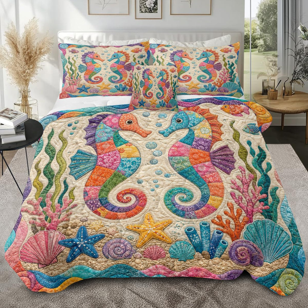 Ocean Seahorse Comforter Colorful Comforter Set