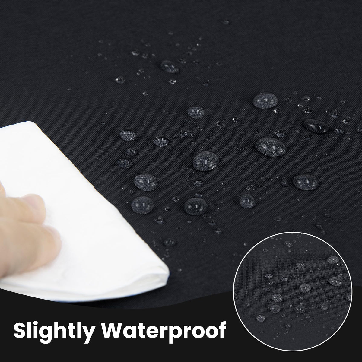 2 Pack Fitted Tablecloth for 6 Foot Rectangle Tables 72 x 30 Inch Black Table Covers Water Resistant Polyester Table