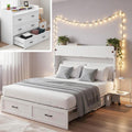 Murphy Bed with Motion Sensor Lights, Full Size Murphy Cabinet Bed Hideaway Bed with Storage & Charging Station