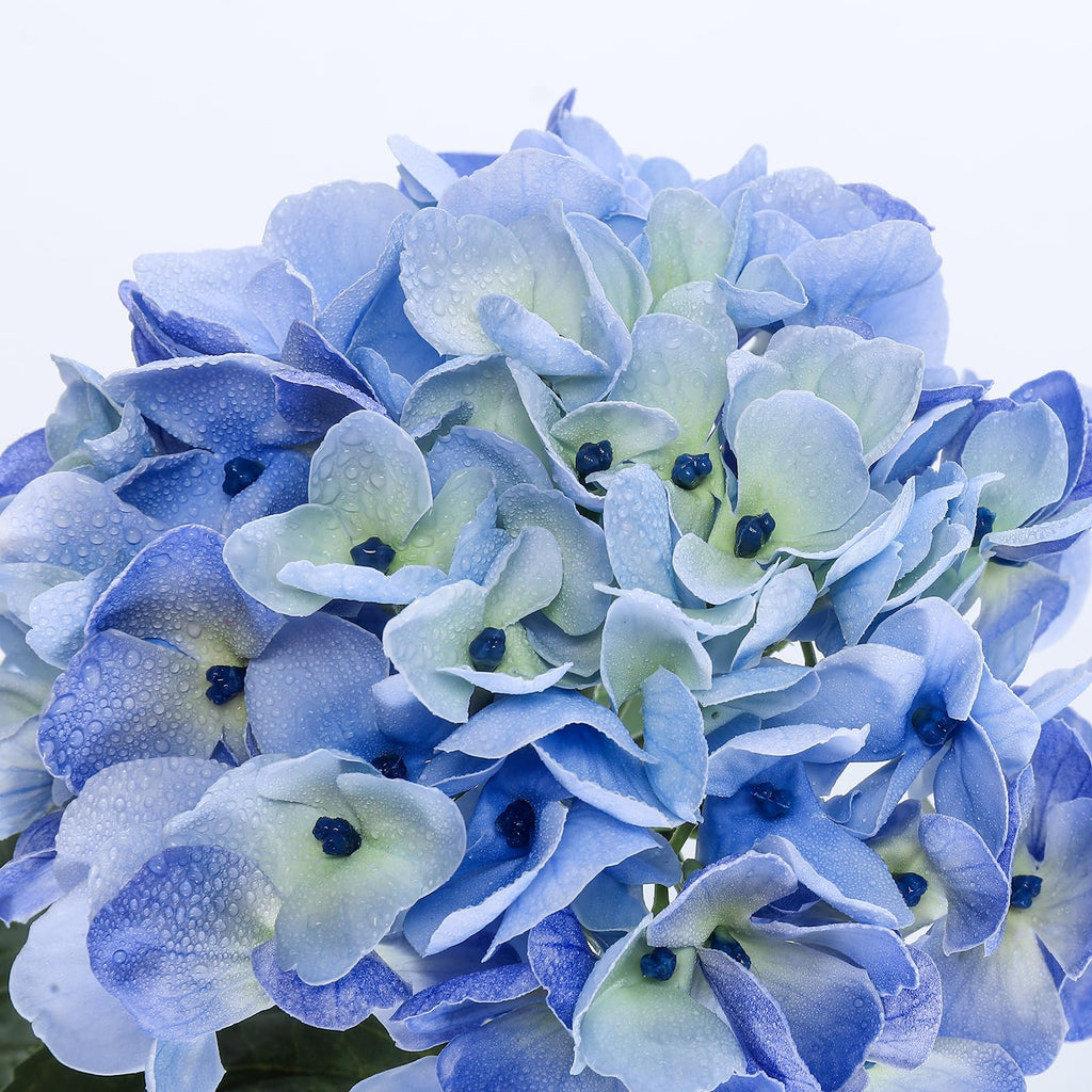 3pcs Lush Real Touch Hydrangea Artificial, Blue