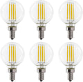 LED 5.5W G16.5 Clear Globe Filament Light Bulb, 50W Equivalent, 500 Lumens, 3000K Soft White, E12 Candelabra Base