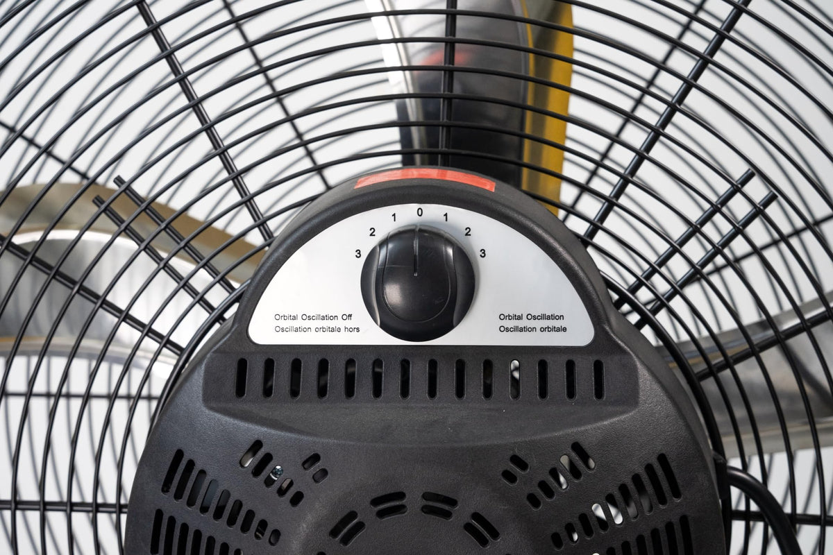 24 Inch 3-Speed Orbital Internal Oscillating High Velocity Barrel Floor Fan , Auto Shop, Garage, Workshop, Warehouse
