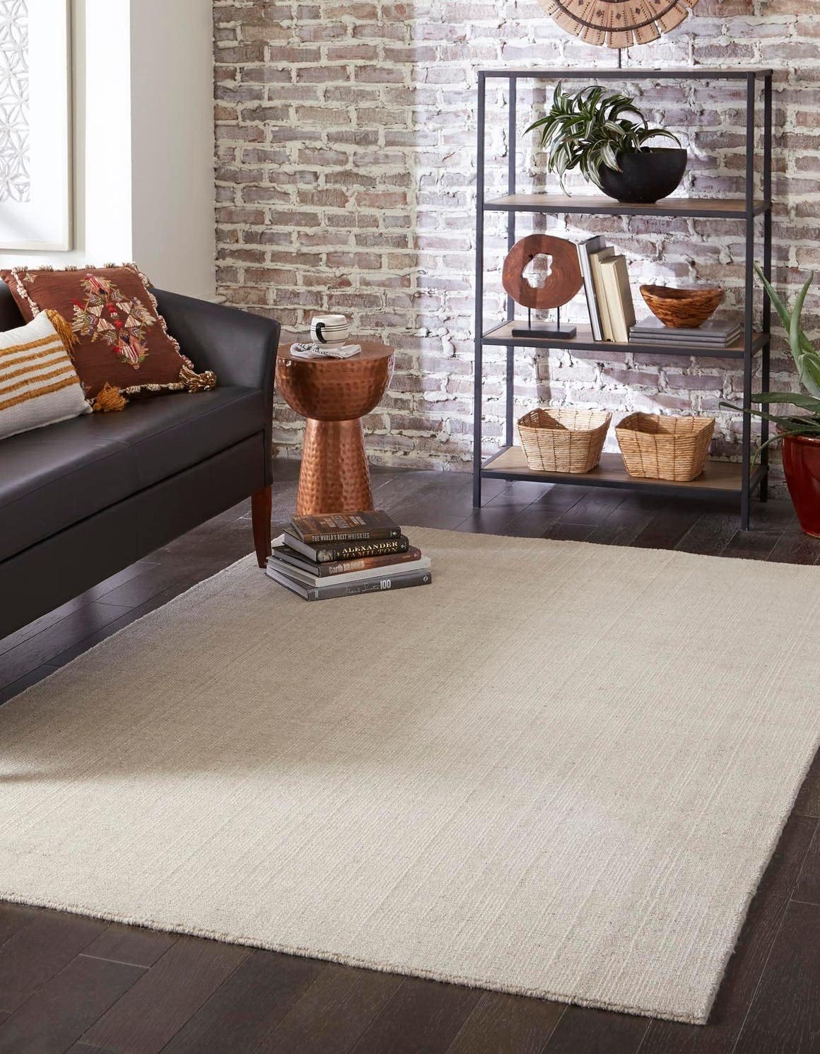 English Manor Collection Area Rug - Farmhouse Rectangle, Vanilla Bean/ Ivory)
