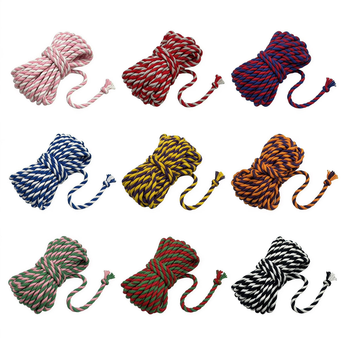 Self Finishing Needlepoint Cording 9 Colors Two Tone Twisted Cord Trim 0.16 Inch x 16.4 FT Needlepoint Finishing - 9PCS