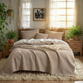 Matelasse Coverlet Set, Taupe Brown, 3-Piece