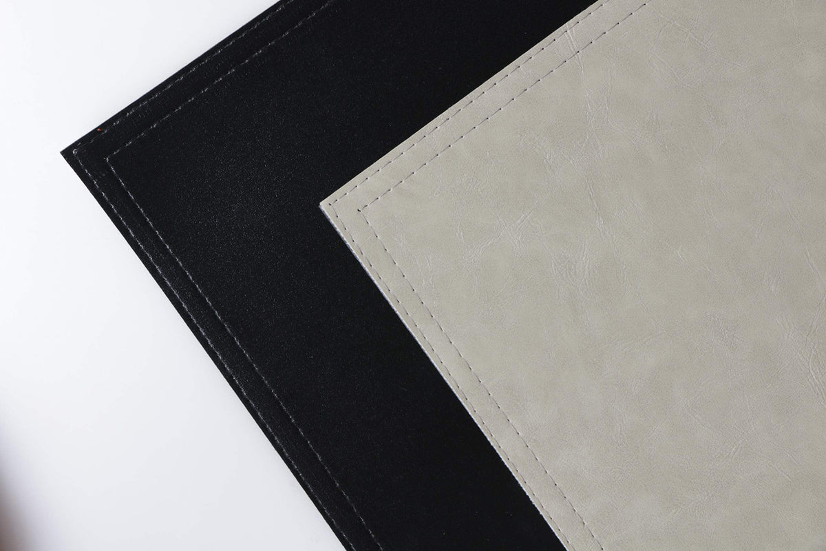 Waterproof PU Placemats,Set of 8, Faux Leather Dining Table Mat, Easy to Wipe Off Scrub Vinyl Mat, Heat & Stain