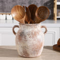 Ceramic Farmhouse Kitchen Utensil Holder for Countertop, Rustic Cooking Utensil Holder Crock Fit Counter.