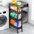 4-Tier Slim Utility Rolling Laundry Cart with Wheels, Metal