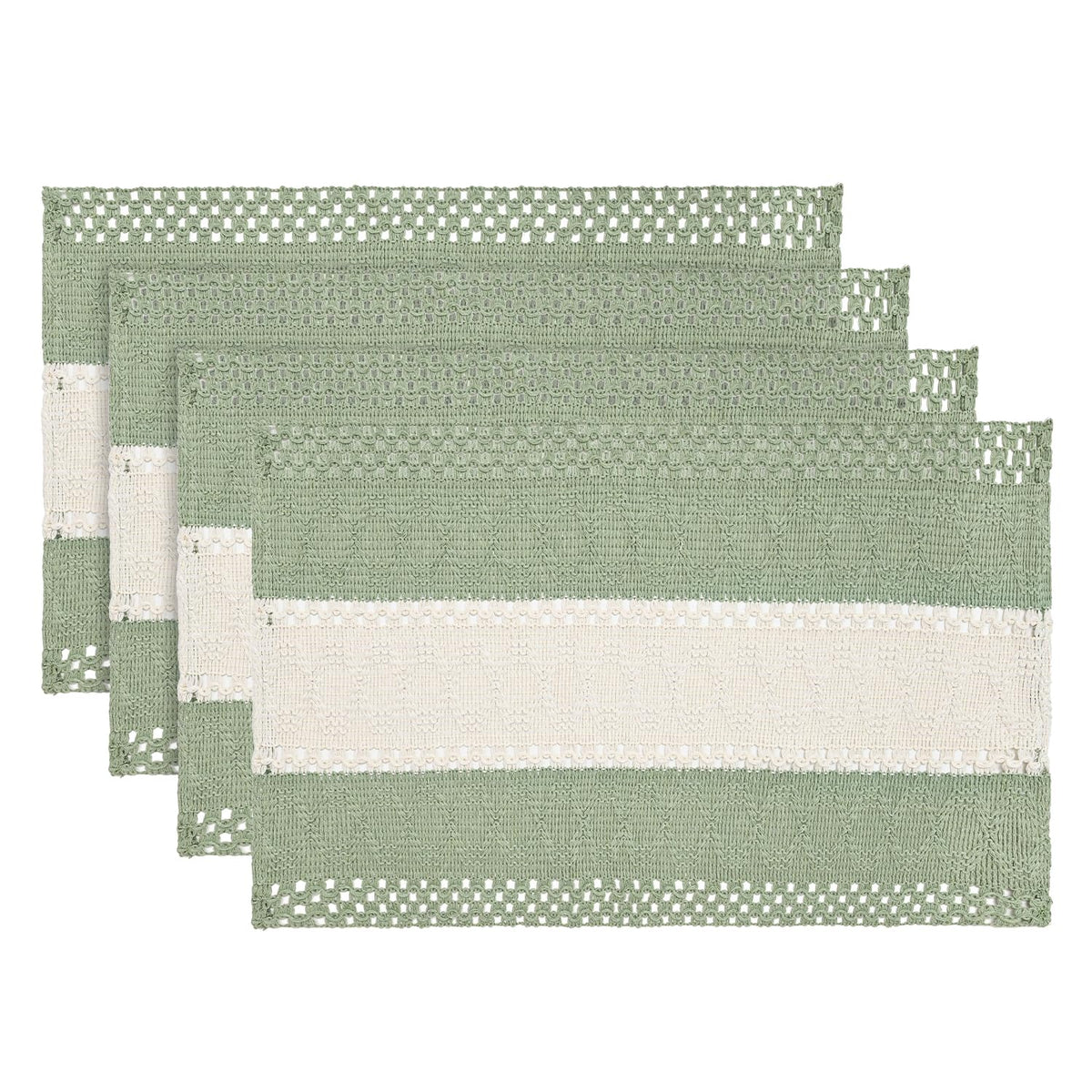 Light Green Rustic Farmhouse Placemats Set of 4-12x18 Inch