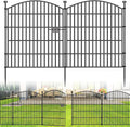 10 Panels Decorative Garden Fence with Gate - 32 in (H) x 23.6 ft (L) No Dig Dog Fence Outdoor for Yard, Rustproof