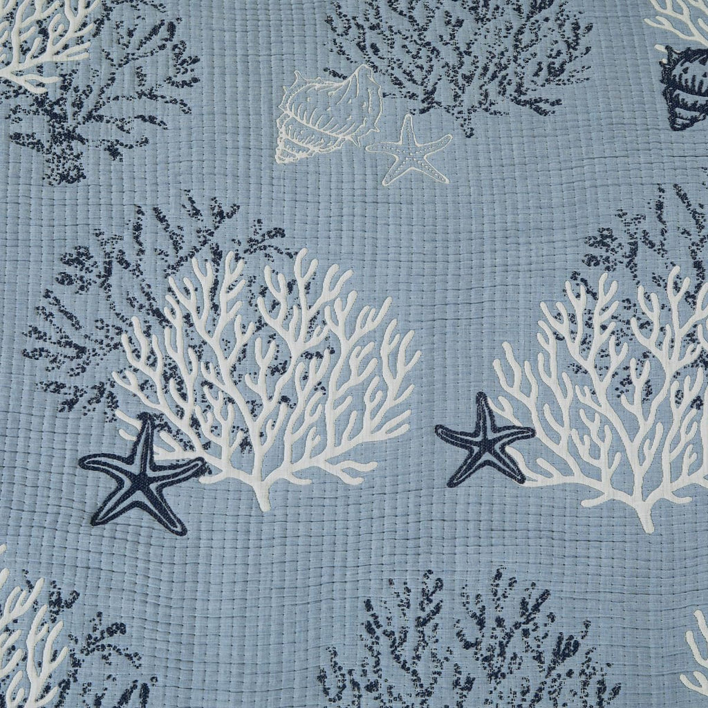 Seaside Denim Jacquard Cotton 2-Piece Quilt Set